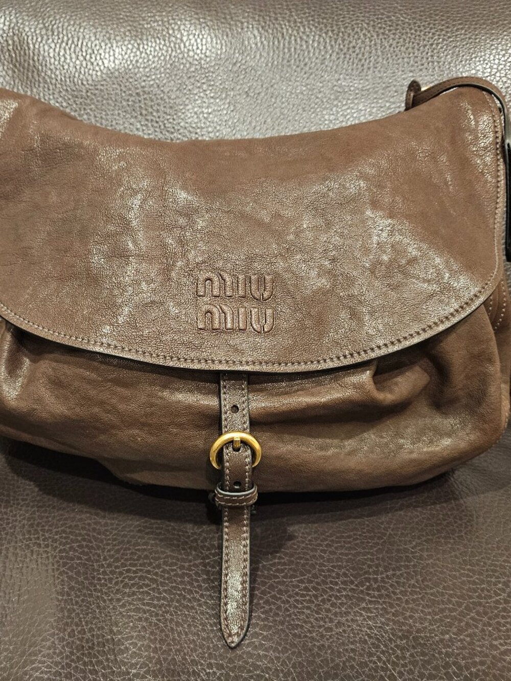 Miu Miu Rendez-Vous Nappa Leather Bag ( Large ) $4,700 Brown New With Tag